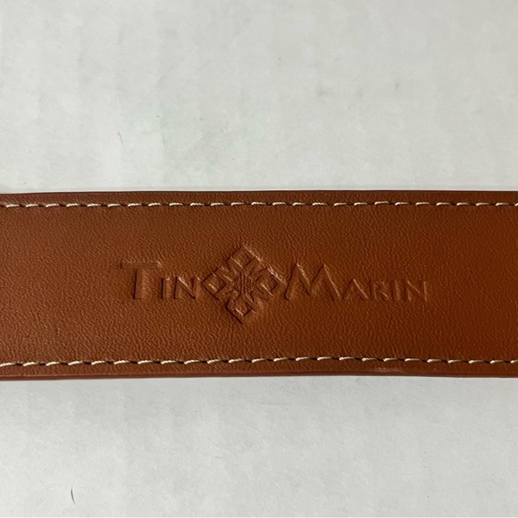 MAI WOVEN BAG STRAP - FLOWERS BRIGHT WITH TAN LEATHER - Picture 8 of 11